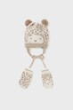 Mayoral Newborn komplet bawełniany niemowlęcy Gift box 9668.2F.Newborn.9BYX beżowy AW23