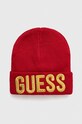 Guess cappello per bambini a maglia fine rosso A0BZ01.Z2QQ0.9BYX
