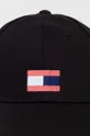 Παιδικό βαμβακερό καπέλο μπέιζμπολ Tommy Hilfiger μαύρο