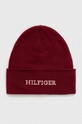 Βαμβακερό καπέλο Tommy Hilfiger AU0AU01737.9BYX μπορντό AW23