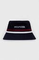 Dječji pamučni šešir Tommy Hilfiger Planet friendly mornarsko plava AU0AU01747.9BYX