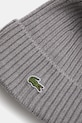 Dětská vlněná čepice Lacoste RB2569 šedá AW24