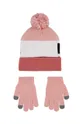 Παιδικός σκούφος και γάντια Levi's ροζ
