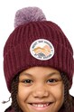 Jack Wolfskin czapka dziecięca POMPOM BADGE 1911751 bordowy AW24