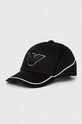 Emporio Armani czapka z daszkiem bawełniana dziecięca aplikacja czarny 404687.3F561