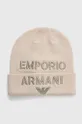 бежевый Детская шапка с примесью шерсти Emporio Armani Детский