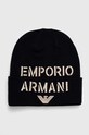 Дитяча шапка з домішкою вовни Emporio Armani аплікація темно-синій 404688.3F570
