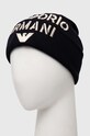 Emporio Armani czapka z domieszką wełny dziecięca 404688.3F570 granatowy AW23