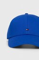 Βαμβακερό καπέλο του μπέιζμπολ Tommy Hilfiger AM0AM11242 μπλε AW23
