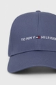 Pamučna kapa sa šiltom Tommy Hilfiger plava