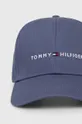 Βαμβακερό καπέλο του μπέιζμπολ Tommy Hilfiger μπλε