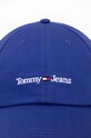Bavlněná baseballová čepice Tommy Jeans AM0AM09575 modrá AW23