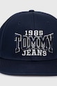 Βαμβακερό καπέλο του μπέιζμπολ Tommy Jeans AM0AM11185 σκούρο μπλε AW23