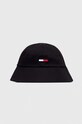 Tommy Jeans palarie din bumbac bumbac negru AM0AM11512