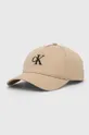 μπεζ Βαμβακερό καπέλο του μπέιζμπολ Calvin Klein Jeans Ανδρικά