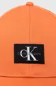 Βαμβακερό καπέλο του μπέιζμπολ Calvin Klein Jeans πορτοκαλί