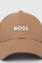 Хлопковая кепка BOSS 50495121 бежевый AA00