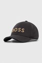 BOSS Green czapka z daszkiem BOSS GREEN aplikacja szary 50496291