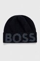 Шапка с примесью шерсти BOSS с добавлением шерсти тёмно-синий 50495296