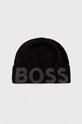 Шапка с примесью шерсти BOSS с добавлением шерсти чёрный 50495296
