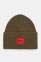 HUGO czapka wełniana wełna zielony 50496011