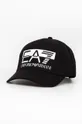 μαύρο Βαμβακερό καπέλο του μπέιζμπολ EA7 Emporio Armani Ανδρικά