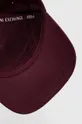 bordowy Armani Exchange czapka z daszkiem bawełniana