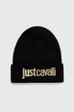 czarny Just Cavalli czapka z domieszką wełny Męski