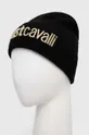 Just Cavalli czapka z domieszką wełny czarny