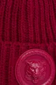 Just Cavalli czapka z domieszką wełny różowy