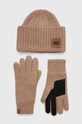 UGG cappello e quanti con aggiunta di lana semplice marrone 22725.