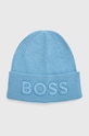 Boss Orange caciula din amestec de lana BOSS ORANGE imprimeu albastru 50497967