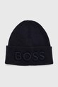 Kapa s dodatkom vune Boss Orange BOSS ORANGE natpis mornarsko plava 50497967