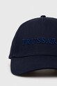 Trussardi czapka z daszkiem bawełniana 57Z00316.1T006541 granatowy AW23