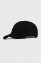 Trussardi czapka z daszkiem bawełniana aplikacja czarny 57Z00316.1T006541