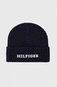 Шапка с примесью шерсти Tommy Hilfiger аппликация тёмно-синий AM0AM11737
