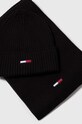 Шапка и шал Tommy Jeans черен AM0AM11677