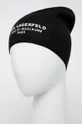 Μάλλινο σκουφί Karl Lagerfeld μαύρο