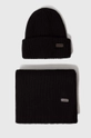 Barbour set căciulă și fular Crimdon Beanie & Scarf Gift Set uni negru MGS0019