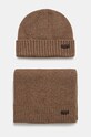 Barbour czapka i szalik średniej grubości brązowy MGS0047