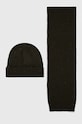Barbour căciulă și fular Carlton Fleck Beanie & Scarf Gift Set cu modele verde MGS0047