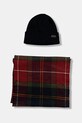 Barbour czapka i szalik wzorzyste granatowy MGS0079