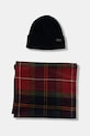 Barbour czapka i szalik wzorzyste granatowy MGS0079