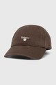 Barbour cotton baseball cap applique green MHA0274