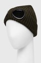 C.P. Company czapka wełniana EXTRAFINE MERINO WOOL GOGGLE BEANIE 15CMAC122A005509A zielony AW23