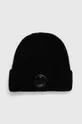 black C.P. Company wool beanie EXTRAFINE MERINO WOOL LENS BEANIE Men’s