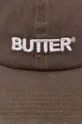 Бавовняна бейсболка Butter Goods Rounded Logo 6 Panel Cap коричневий
