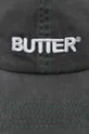 Бавовняна бейсболка Butter Goods Rounded Logo 6 Panel Cap сірий