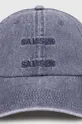 Памучна шапка с козирка Samsoe Samsoe тъмносин