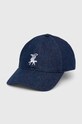 Levi's czapka z daszkiem bawełniana aplikacja niebieski D7733.0003